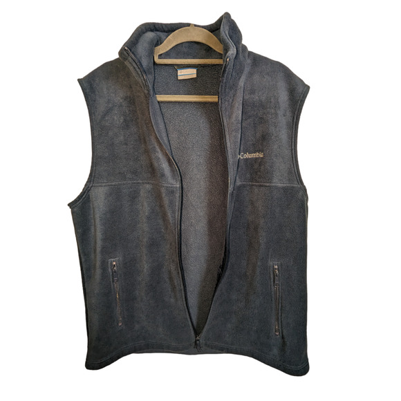 Columbia Sportswear Men's Large Black Fleece Full Zip Vest - Picture 11 of 14